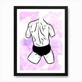 Digital Male Bum Line Art Print