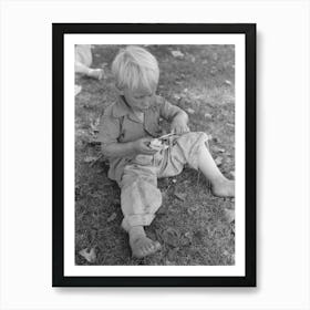 Little Boy Enjoys His Ice Cream, Fourth Of July, Vale, Oregon By Russell Lee Art Print