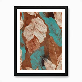 Seamless Pattern With Tropical Leaves Art Print