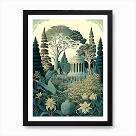 Vigeland Sculpture Park, Norway Vintage Botanical Art Print