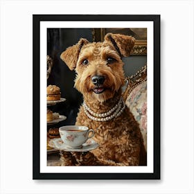 Classy Airedale At The Bar 25 Art Print