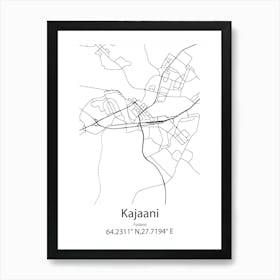 Kajaani,Finland Minimalist Map Art Print