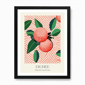 Marche Aux Fruits Lychee Fruit Summer Illustration 1 Art Print