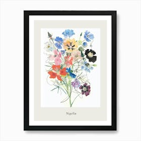 Nigella 3 Collage Flower Bouquet Poster Art Print