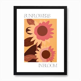 Sunflowers In Bloom Flowers Bold Illustration 2 Art Print