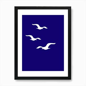 Seagulls In Flight Poster