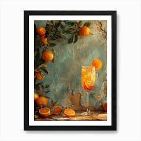 Apricot Cocktail With Oranges 1 Art Print