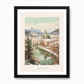 Vintage Winter Poster Salzburg Austria 6 Art Print