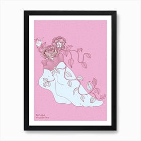 Feet And Rose Art Print