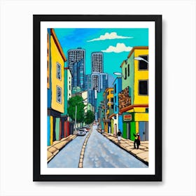 Painting Of Dubai United Arab Emirates In The Style Of Pop Art 3 Art Print