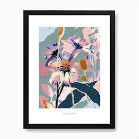 Colourful Flower Illustration Poster Cineraria 6 Art Print