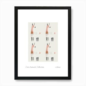 Cute Animals Collection Llama 2 Art Print