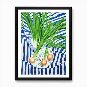 Green Onions Summer Illustration 7 Art Print