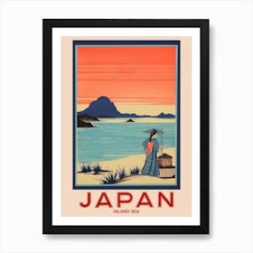 Inland Sea, Visit Japan Vintage Travel Art 4 Art Print