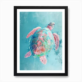 Sea Turtle In The Blue Ocean Art Print