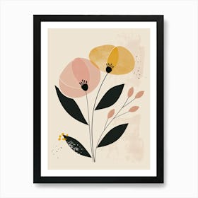 Boston Flower Market Boho Minimalist Style 1 Art Print