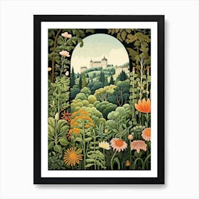 Mirabell Palace Gardens Austria Henri Rousseau Style 3 Art Print