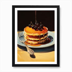 Vintage Cookbook Pancakes 2 Art Print