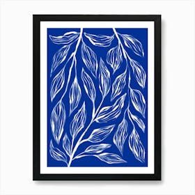 Blue ink Grass Art Print