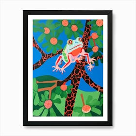 Maximalist Animal Painting Red Eyed Tree Frog 1 Art Print