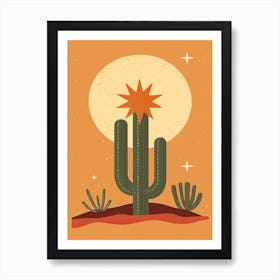 Cactus In The Desert Illustration 2 Art Print