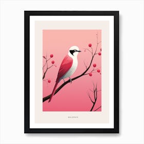 Minimalist Baldpate Bird Poster Art Print