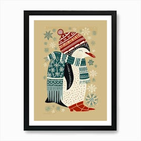 Penguin In Winter Art Print