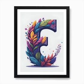 Colorful Letter E Illustration 63 Art Print