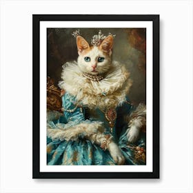 Royal Kitten Rococo Inspired Painting 3 Art Print