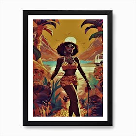 Queen Of The Jungle - African American Woman Art Print