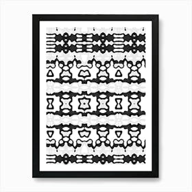 Abstract Black And White Pattern 3 Art Print