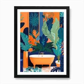 Tropical Bathroom with matisse style Art Print