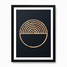 Abstract Geometric Gold Glyph on Dark Teal n.0011 Art Print