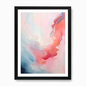 Pink And Blue Abstract Raw Painting 0 Art Print