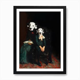 Joey And His Kind Mum Dalmatians Pet Portraits Art Print