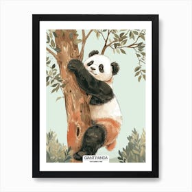 Giant Panda Climbing A Tree Poster 4 Art Print