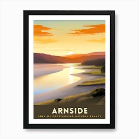 Arnside Aonb Print Area Of Outstanding Natural Beauty Art Arnside Knott Poster Cumbria Coastline Wall Decor Uk Nature Reserve Artwork 2 Art Print