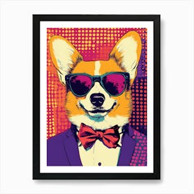 Super Cool Corgi Illustration Pop 15 Art Print