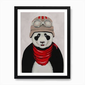 Panda Vintage Pilot Art Print