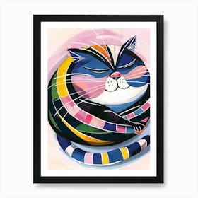 Cat In A Circle 2 Art Print