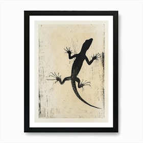 Lizard Block Print 3 Art Print