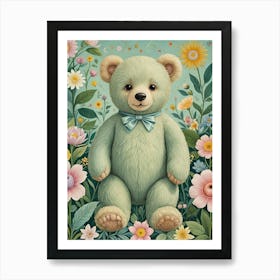 Teddy Bear In The Garden Art Print