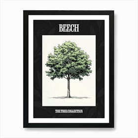 Beech Tree Pixel Illustration 3 Poster Art Print