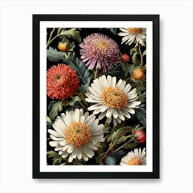 Asters Wildflower Art Print