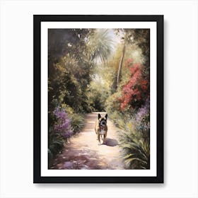 Painting Of A Dog In Royal Botanic Garden, Melbourne In The Style Of Watercolour 03 Art Print