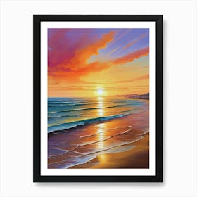 214.Golden sunset,San Francisco,USA. Art Print