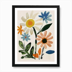 Painted Florals Oxeye Daisy 3 Art Print