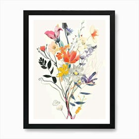 Kangaroo Paw 3 Collage Flower Bouquet Art Print