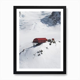 Red Mount Cook Hut Art Print