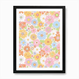 Floral Pattern.Colorful roses. Flower day. artistic work. A gift for someone you love. Decorate the place with art. Imprint of a beautiful artist.26 Art Print